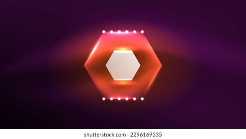 Abstract background neon hexagon vector illustration