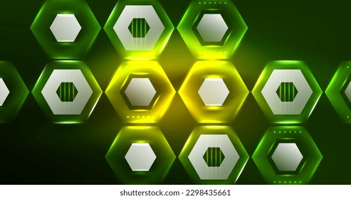 Abstract background neon hexagon vector illustration