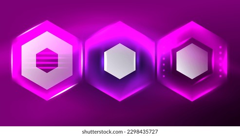 Abstract background neon hexagon vector illustration