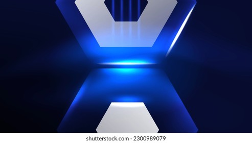 Abstract background neon hexagon vector illustration
