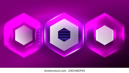 Abstract background neon hexagon vector illustration