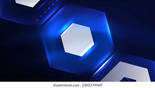 ilustración del vector del neón hexagón de fondo abstracto