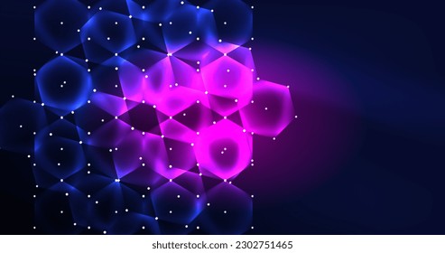 Abstract background neon hexagon vector illustration