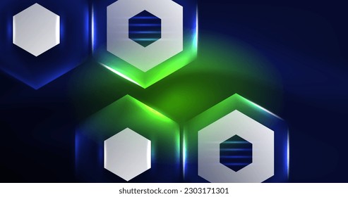 Abstract background neon hexagon vector illustration