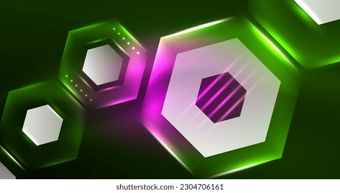 Abstract background neon hexagon vector illustration