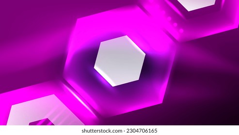 Abstrakter Hintergrund, Neon-Hexagon-Vektorgrafik