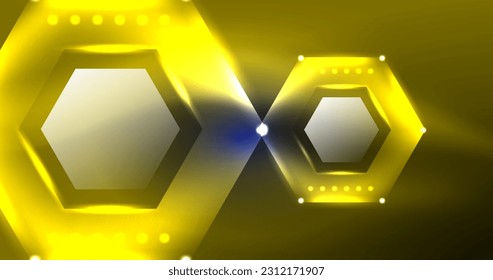 Abstract background neon hexagon vector illustration