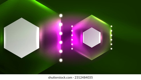 Abstract background neon hexagon vector illustration