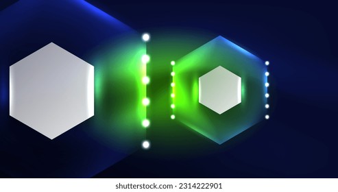 Abstract background neon hexagon vector illustration
