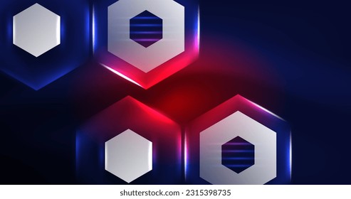 Abstract background neon hexagon vector illustration