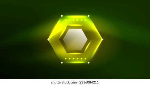 Abstract background neon hexagon vector illustration