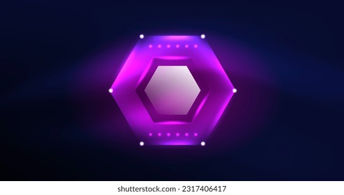 Abstrakter Hintergrund, Neon-Hexagon-Vektorgrafik