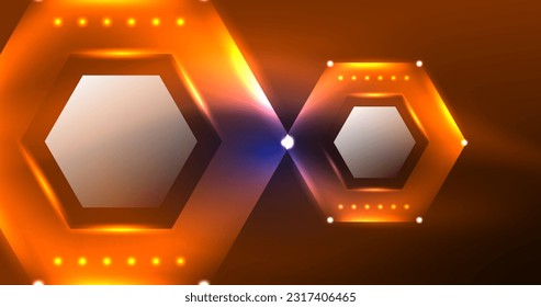 Abstract background neon hexagon vector illustration