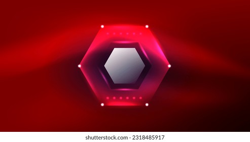 Abstract background neon hexagon vector illustration