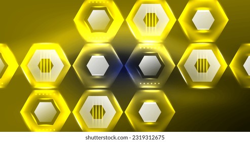 Abstract background neon hexagon vector illustration