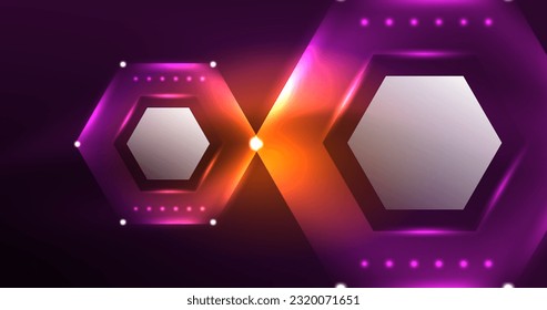 Abstract background neon hexagon vector illustration