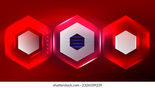 Abstract background neon hexagon vector illustration