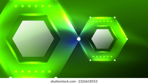 Abstract background neon hexagon vector illustration