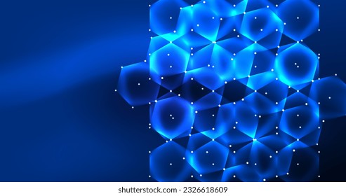 Abstract background neon hexagon vector illustration