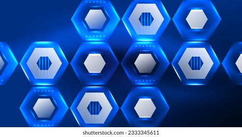 Abstract background neon hexagon vector illustration