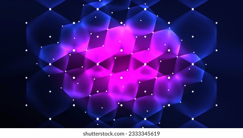 Abstract background neon hexagon vector illustration