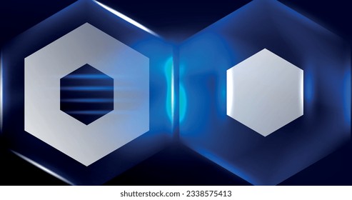 ilustración del vector del neón hexagón de fondo abstracto