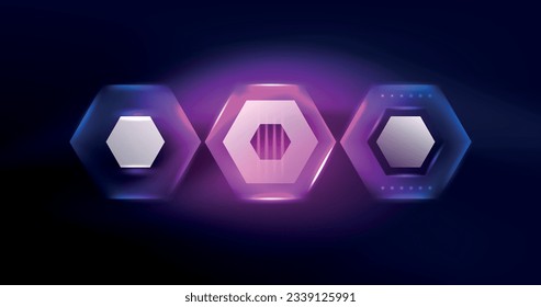 Abstract background neon hexagon vector illustration