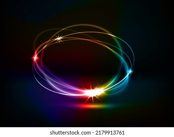 Fondo abstracto con luces de neón. 3.ª ilustración vectorial