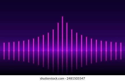 Abstract background with neon lights of vibrant colors glowing perpendicular lines on shiny reflecting stage. Vector 3d render, square glowing in the dark, blue neon light, illuminate frame design