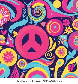 Abstract background with a neon retro wave design