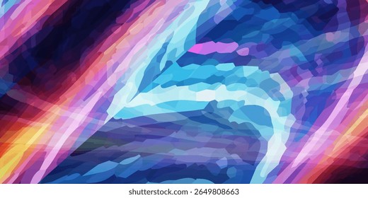 Abstrakter Hintergrund mit Neonstreifen-Wellen in Blau und Rosa Tönen