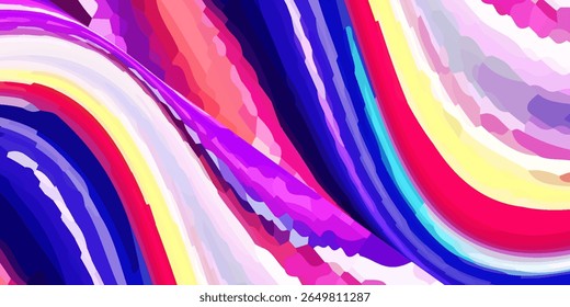 Abstract Background with Neon Striped Waves in Blue and Pink Tones. modern