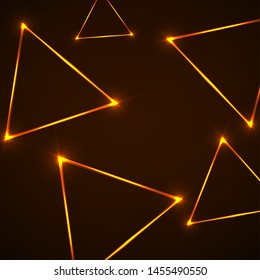 Abstract background with neon triangles for design