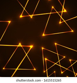 Abstract background with neon triangles for design