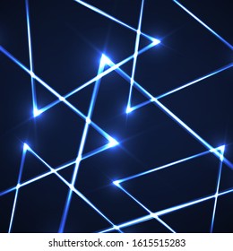 Abstract background with neon triangles for design