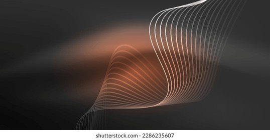 Ola de neón de fondo abstracto. Diseño de alta tecnología para papel tapiz, banner, fondo, página de inicio, arte mural, invitación, impresiones, afiches