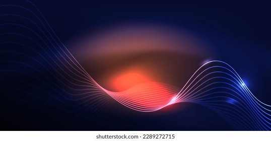 Abstract background neon wave. Hi-tech design for wallpaper, banner, background, landing page, wall art, invitation, prints, posters