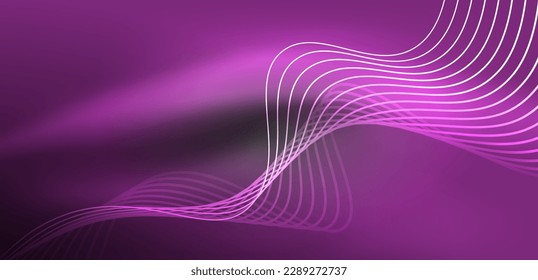 Ola de neón de fondo abstracto. Diseño de alta tecnología para papel tapiz, banner, fondo, página de inicio, arte mural, invitación, impresiones, afiches