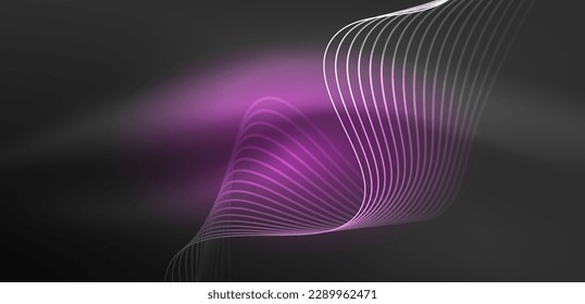Ola de neón de fondo abstracto. Diseño de alta tecnología para papel tapiz, banner, fondo, página de inicio, arte mural, invitación, impresiones, afiches