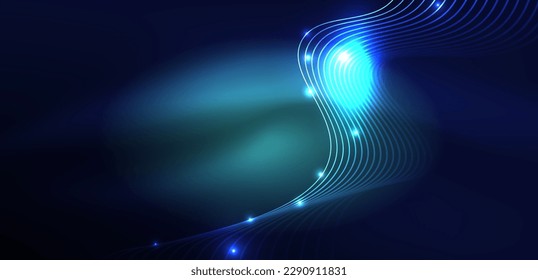 Abstract background neon wave. Hi-tech design for wallpaper, banner, background, landing page, wall art, invitation, prints, posters