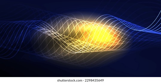 Ola de neón de fondo abstracto. Diseño de alta tecnología para papel tapiz, banner, fondo, página de inicio, arte mural, invitación, impresiones, afiches