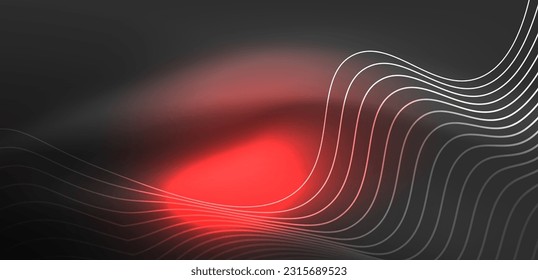 Ola de neón de fondo abstracto. Diseño de alta tecnología para papel tapiz, banner, fondo, página de inicio, arte mural, invitación, impresiones, afiches