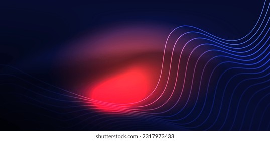 Ola de neón de fondo abstracto. Diseño de alta tecnología para papel tapiz, banner, fondo, página de inicio, arte mural, invitación, impresiones, afiches