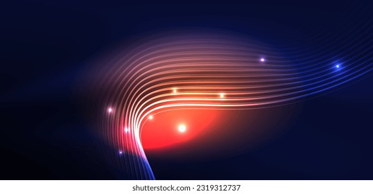 Abstract background neon wave. Hi-tech design for wallpaper, banner, background, landing page, wall art, invitation, prints, posters