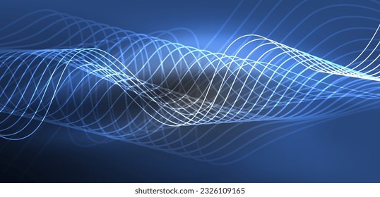 Ola de neón de fondo abstracto. Diseño de alta tecnología para papel tapiz, banner, fondo, página de inicio, arte mural, invitación, impresiones, afiches