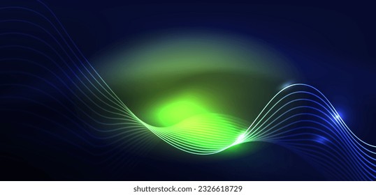 Abstract background neon wave. Hi-tech design for wallpaper, banner, background, landing page, wall art, invitation, prints, posters