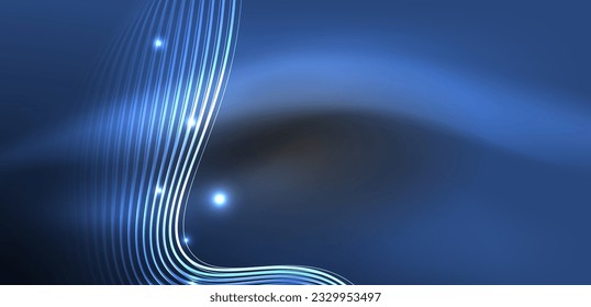 Ola de neón de fondo abstracto. Diseño de alta tecnología para papel tapiz, banner, fondo, página de inicio, arte mural, invitación, impresiones, afiches