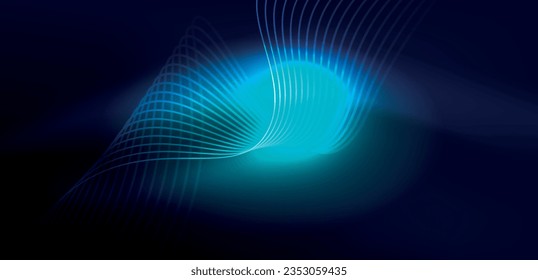 Ola de neón de fondo abstracto. Diseño de alta tecnología para papel tapiz, banner, fondo, página de inicio, arte mural, invitación, impresiones, afiches