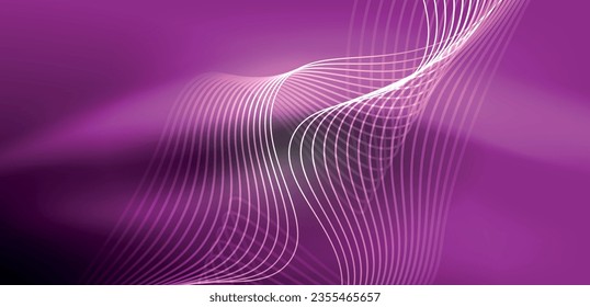 Ola de neón de fondo abstracto. Diseño de alta tecnología para papel tapiz, banner, fondo, página de inicio, arte mural, invitación, impresiones, afiches