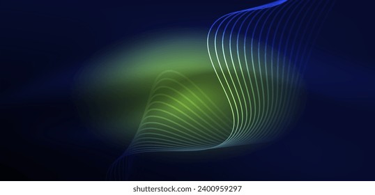 Ola de neón de fondo abstracto. Diseño de alta tecnología para papel tapiz, banner, fondo, página de inicio, arte mural, invitación, impresiones, afiches